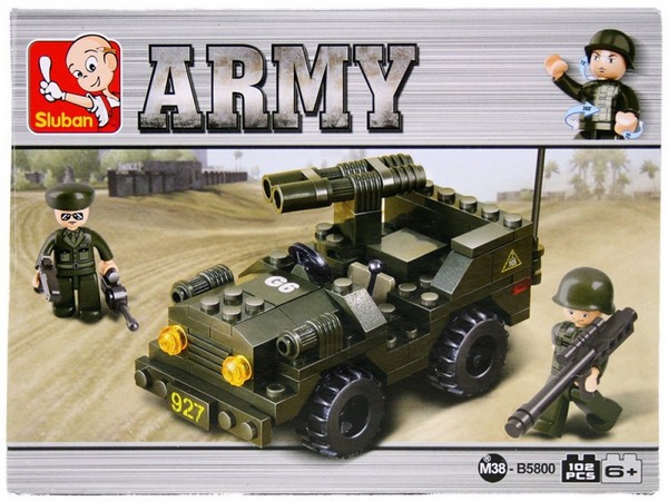 Sluban Army Jeep, 102 bricks, 2 characters